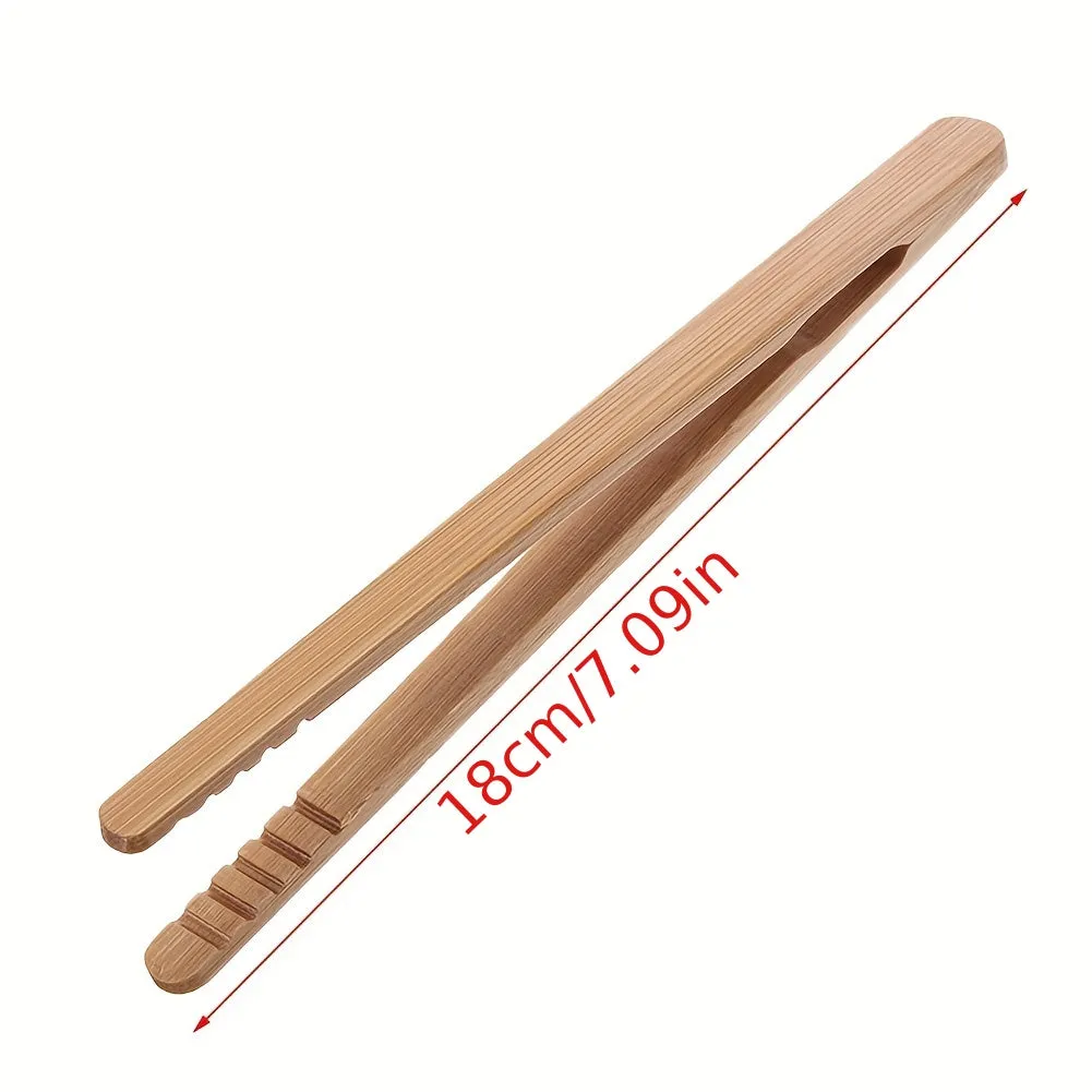 2pcs, Bamboo Food Clips, Wooden Kitchen Clips, Ice Clips, Fruit Clips, Serving Tongs, Barbecue Tongs, Salad Servers, Buffet Tongs, Multipurpose Wooden Food Tongs For Party, Wedding, Buffet, Kitchen Utensils, Kitchen Supplies, Back To School Supplies