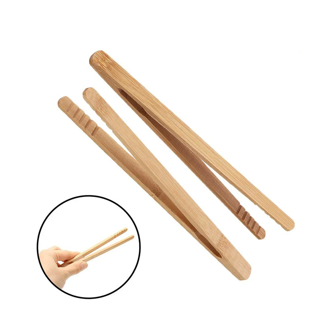 2pcs, Bamboo Food Clips, Wooden Kitchen Clips, Ice Clips, Fruit Clips, Serving Tongs, Barbecue Tongs, Salad Servers, Buffet Tongs, Multipurpose Wooden Food Tongs For Party, Wedding, Buffet, Kitchen Utensils, Kitchen Supplies, Back To School Supplies