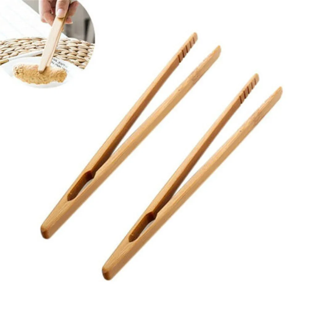 2pcs, Bamboo Food Clips, Wooden Kitchen Clips, Ice Clips, Fruit Clips, Serving Tongs, Barbecue Tongs, Salad Servers, Buffet Tongs, Multipurpose Wooden Food Tongs For Party, Wedding, Buffet, Kitchen Utensils, Kitchen Supplies, Back To School Supplies