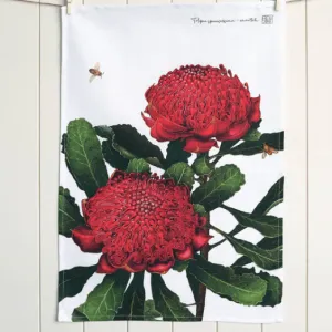 Bell Art Linen Tea Towel Waratah