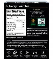 Buddha Teas Bilberry Leaf Tea 18 Bags Box