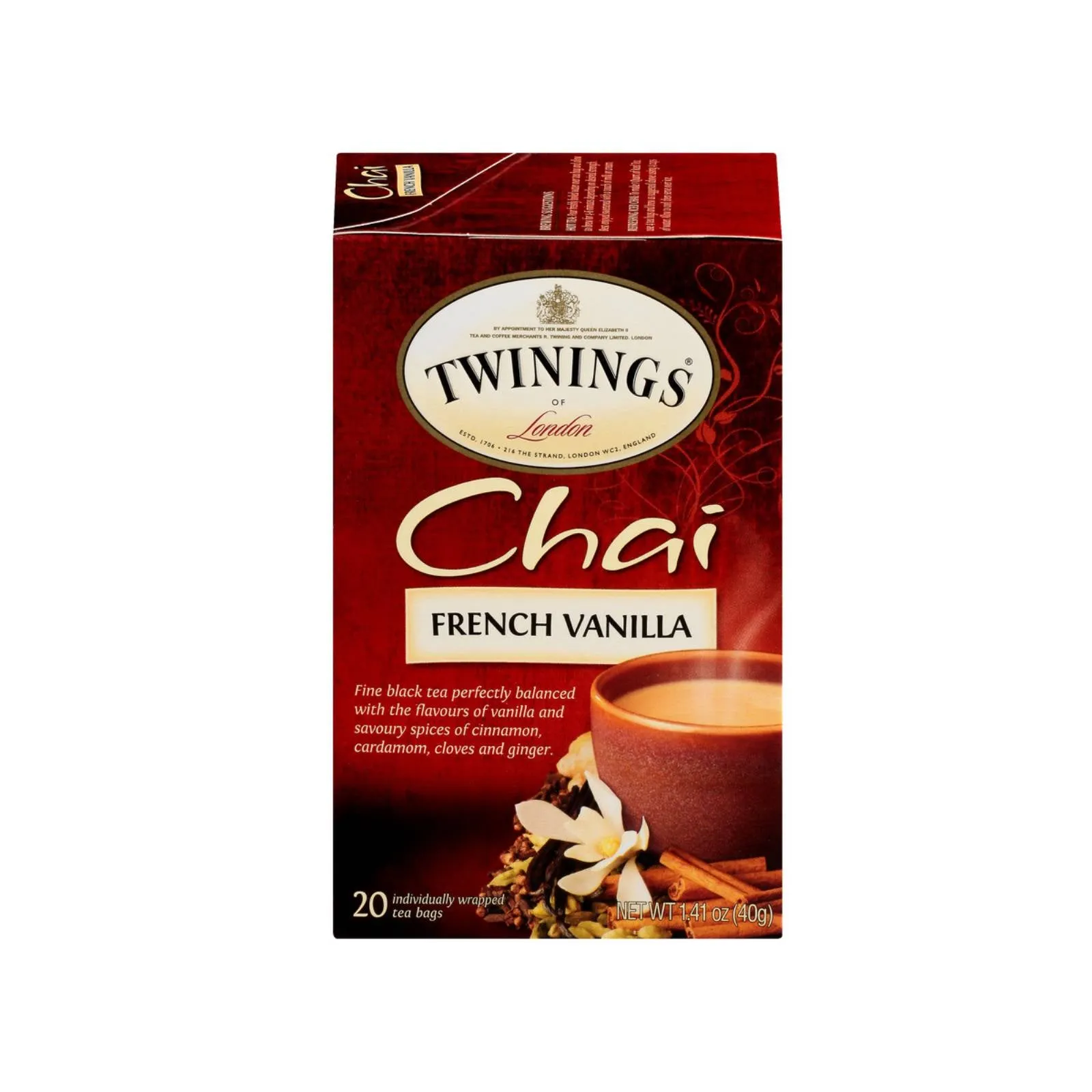 Chai French Vanilla Black Tea (International Blend) - 20 Envelopes