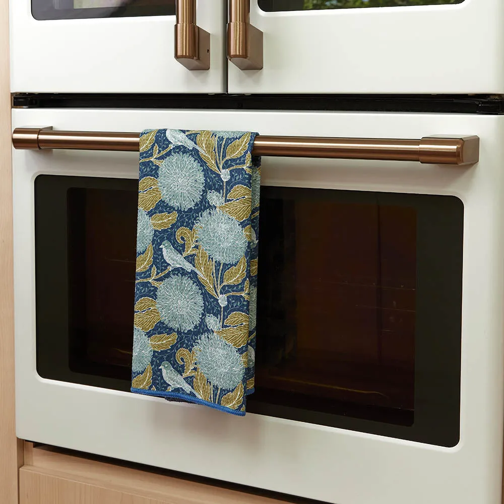 Chrysanthemum blu Kitchen Tea Towel