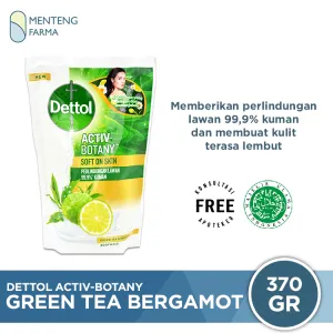 Dettol Sabun Mandi Cair Activ-Botany Green Tea Bergamot 370 Gr