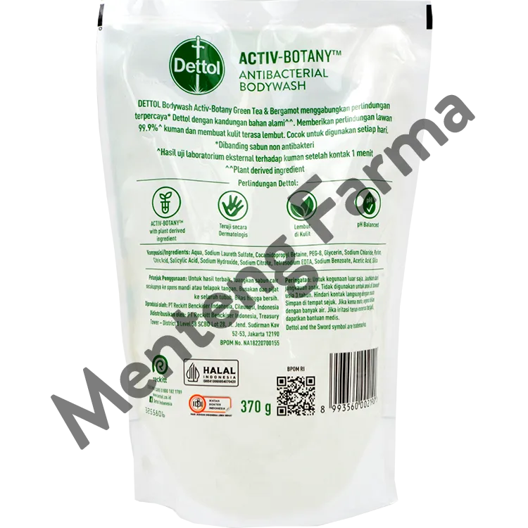 Dettol Sabun Mandi Cair Activ-Botany Green Tea Bergamot 370 Gr