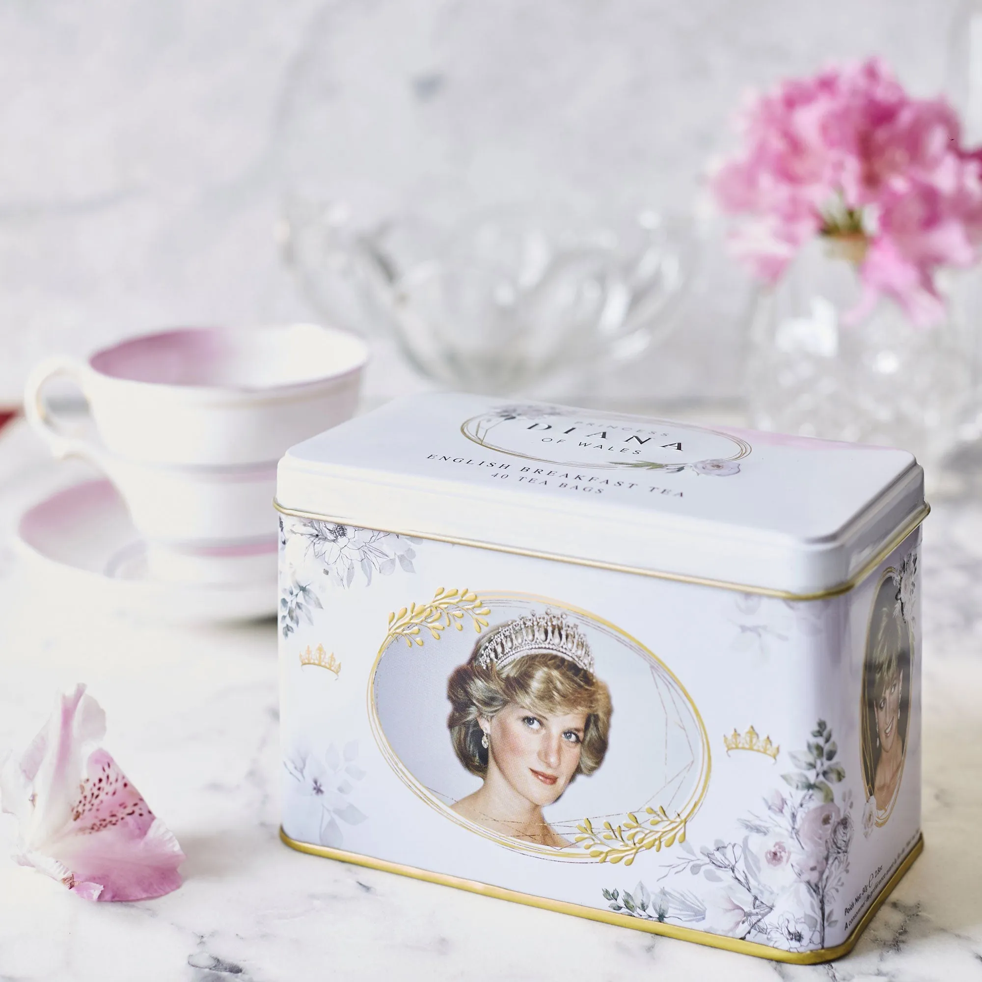 Diana Princess Of Wales English Breakfast Tea Tin With 40 Teabags