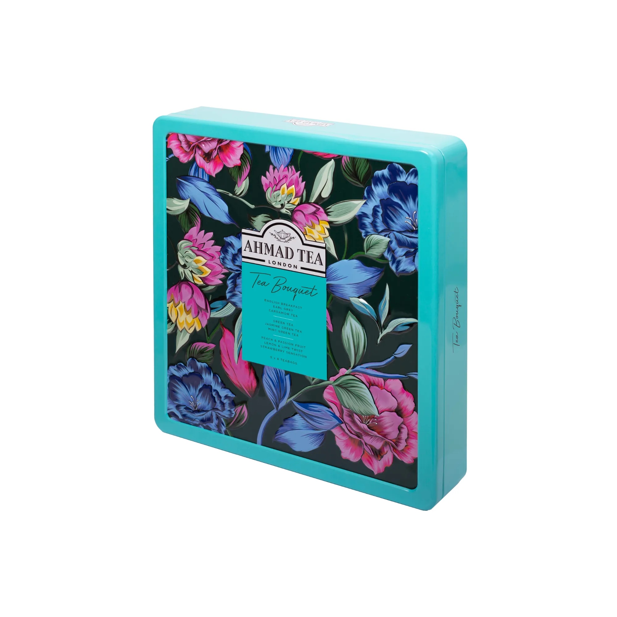 Floral Bouquet Tea Caddy (Blue)