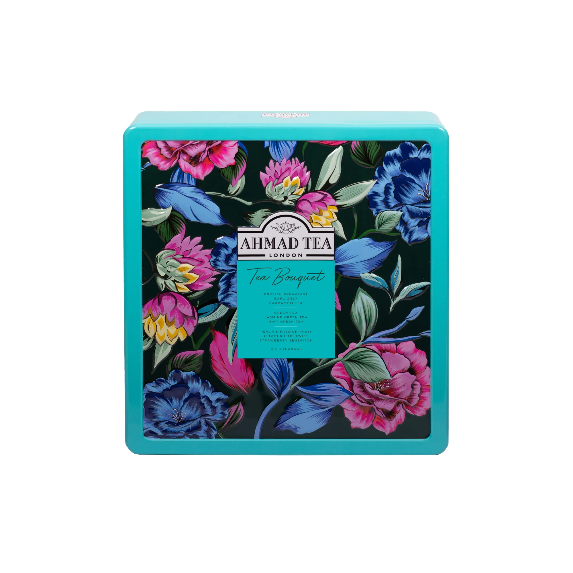 Floral Bouquet Tea Caddy (Blue)