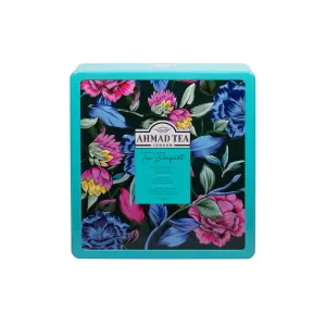 Floral Bouquet Tea Caddy (Blue)