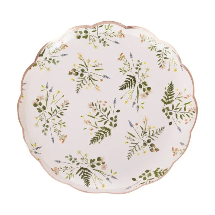 Floral Paper Plates - Pack of 8