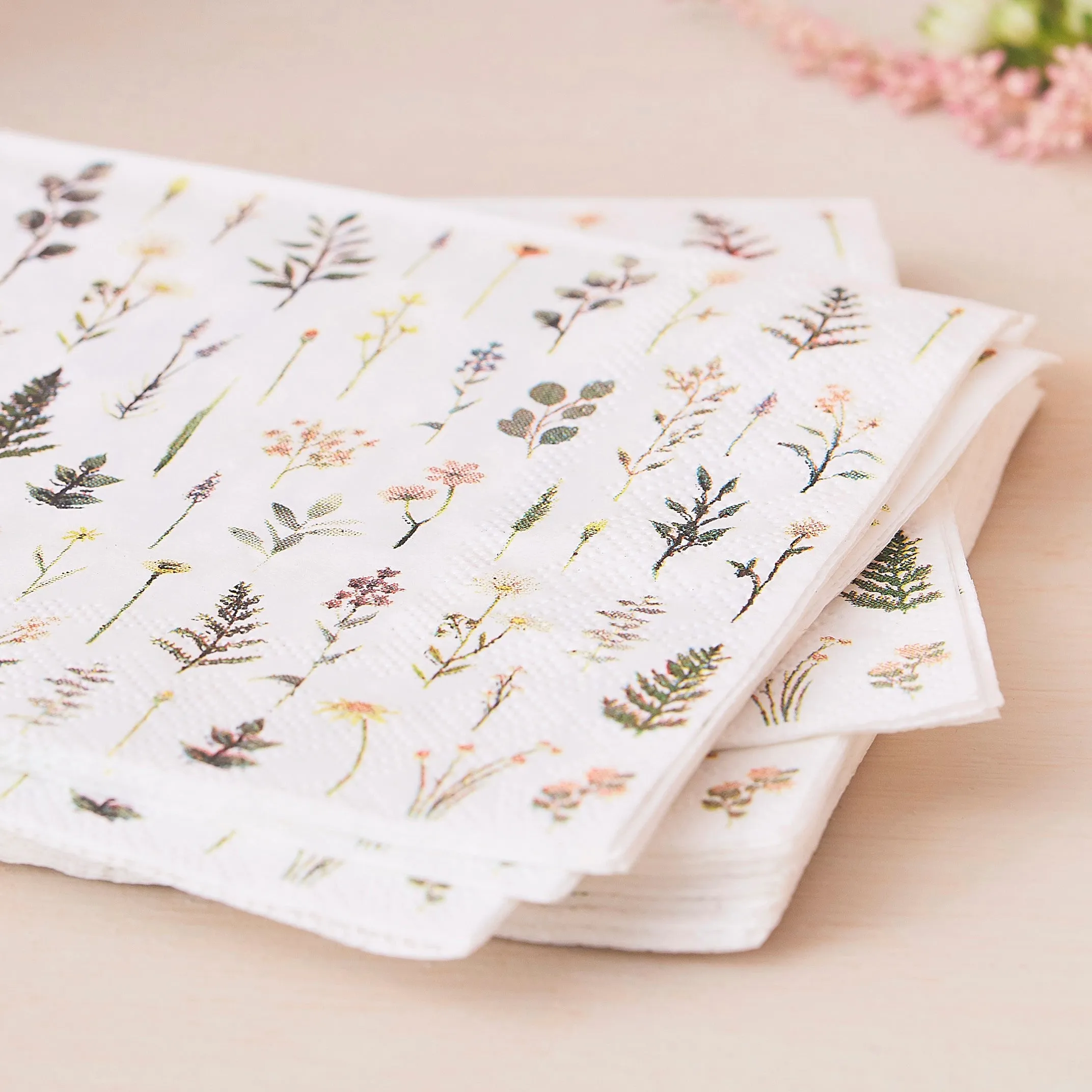 Ginger Ray Afternoon Tea Floral Napkins - 16 Pkt