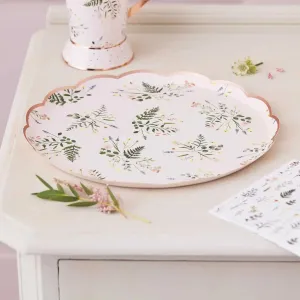 Ginger Ray Floral Tea Party Plates – 8 Pkt