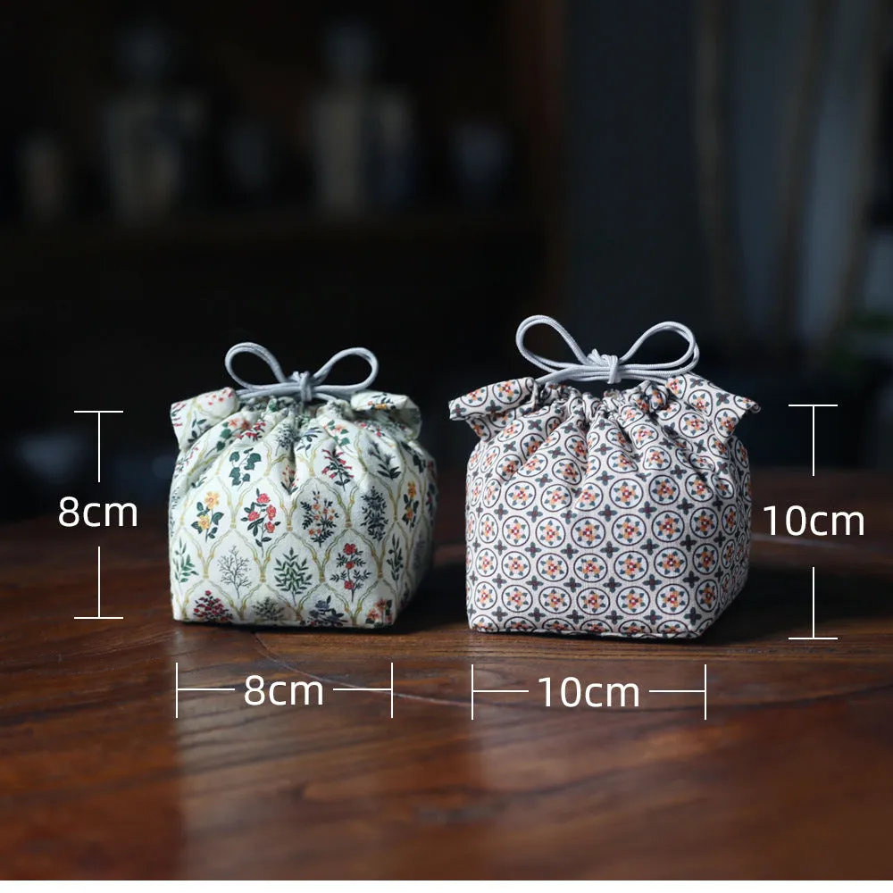 Gohobi Floral and Pot Pattern Teaware Storage Travel Bag