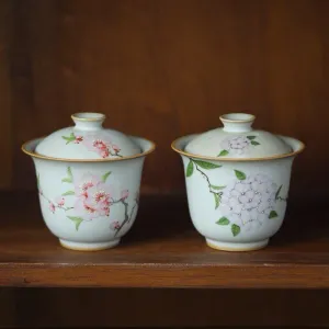 Gohobi Hand-painted Floral Gaiwan