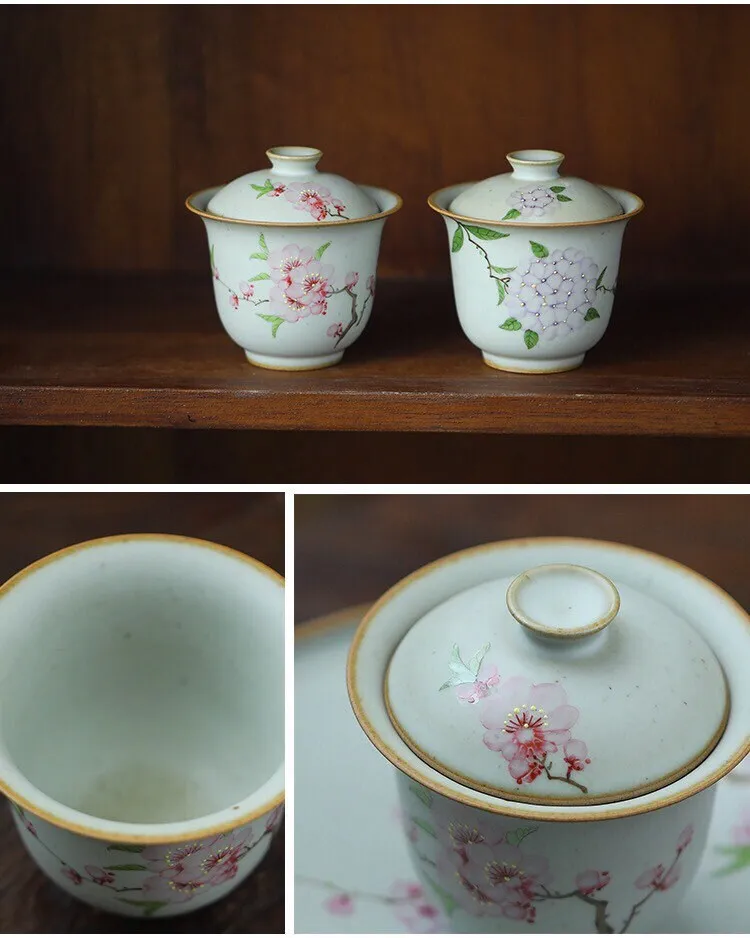 Gohobi Hand-painted Floral Gaiwan