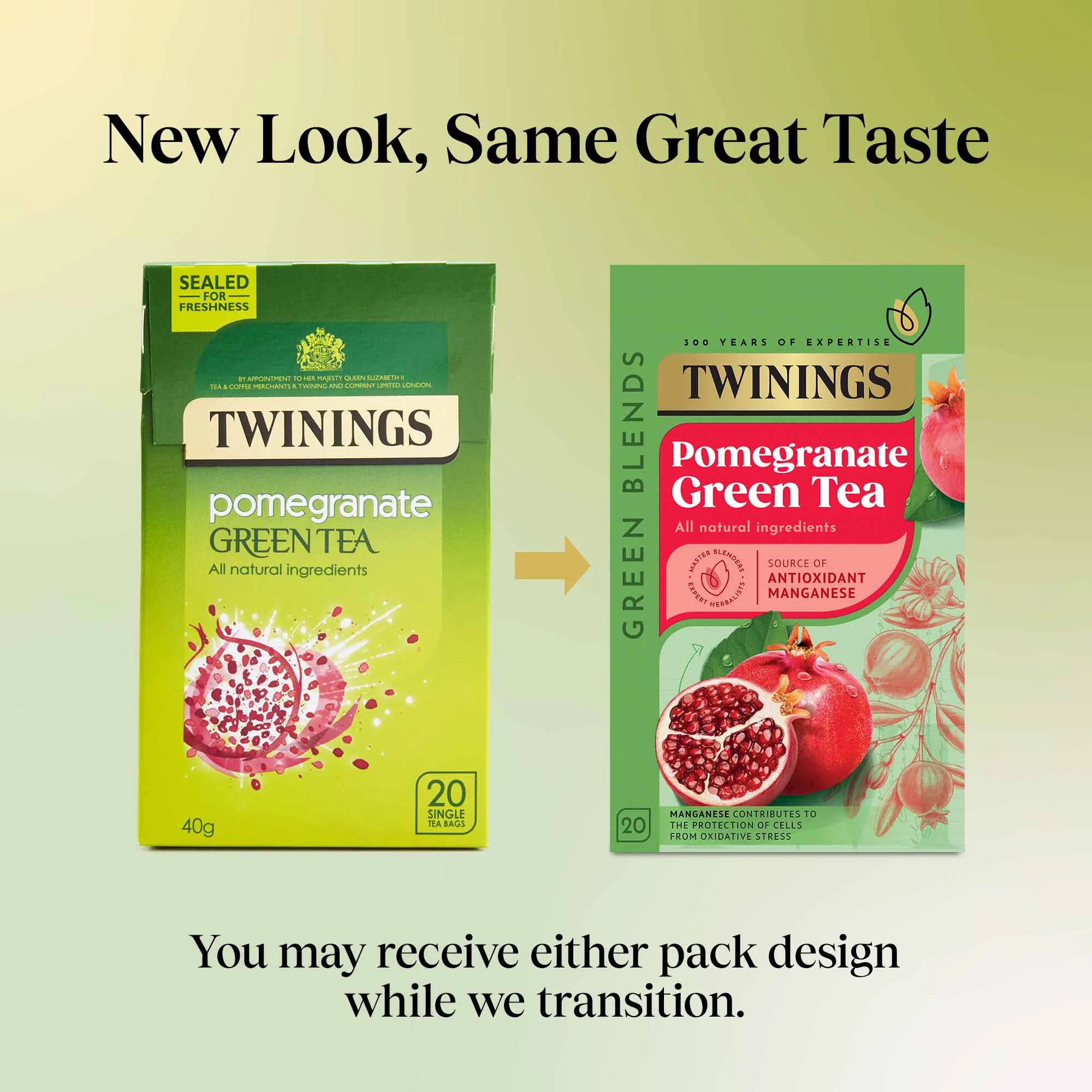 Green Tea & Pomegranate - 20 Tea Bags