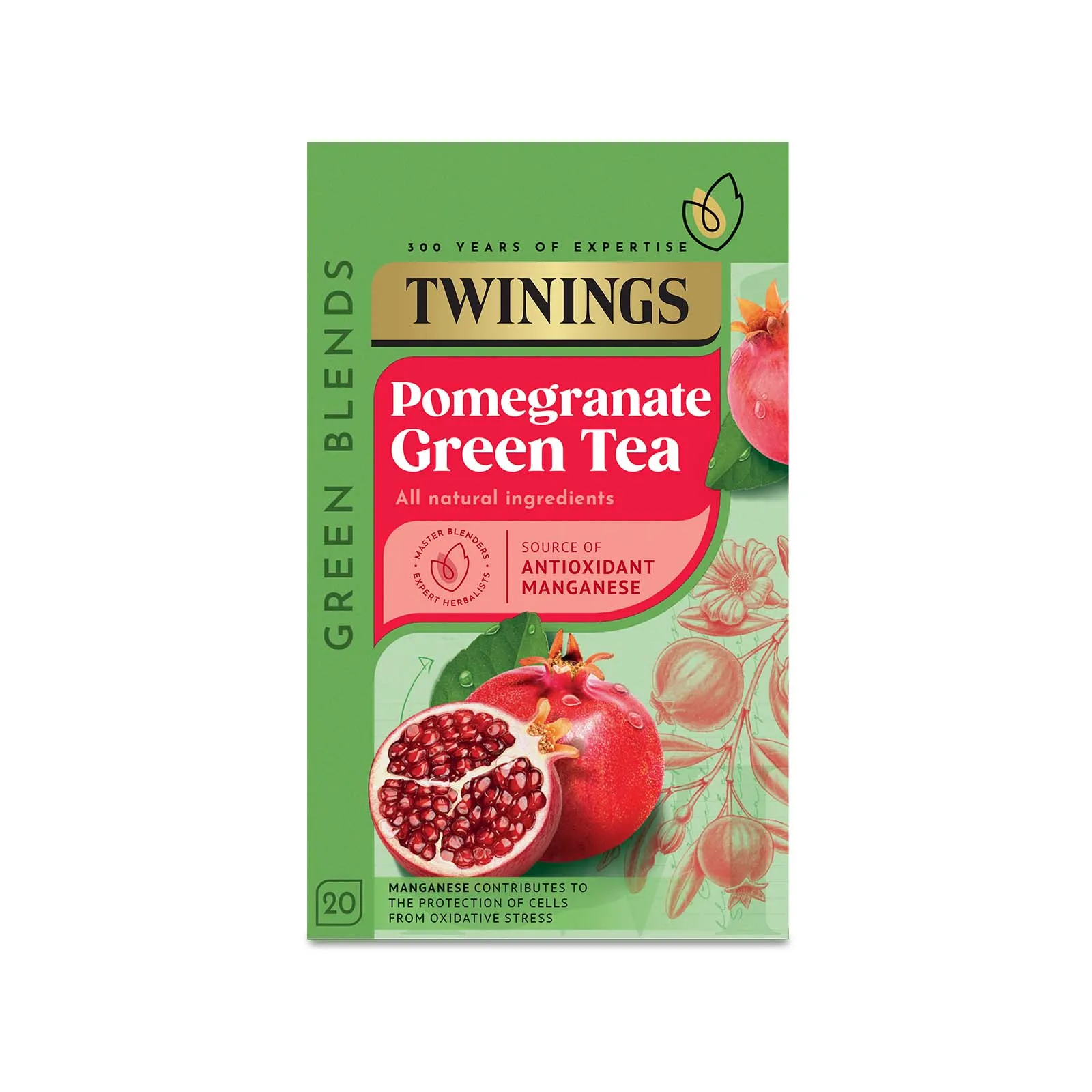 Green Tea & Pomegranate - 20 Tea Bags