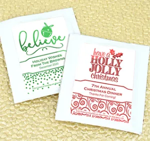 Metallic Foil Holiday Tea Bag Favors