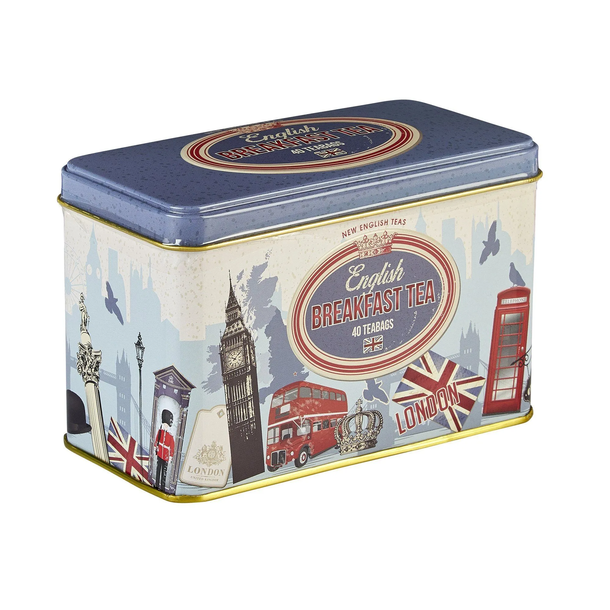 Retro London English Breakfast Tea Tin 40 Teabags