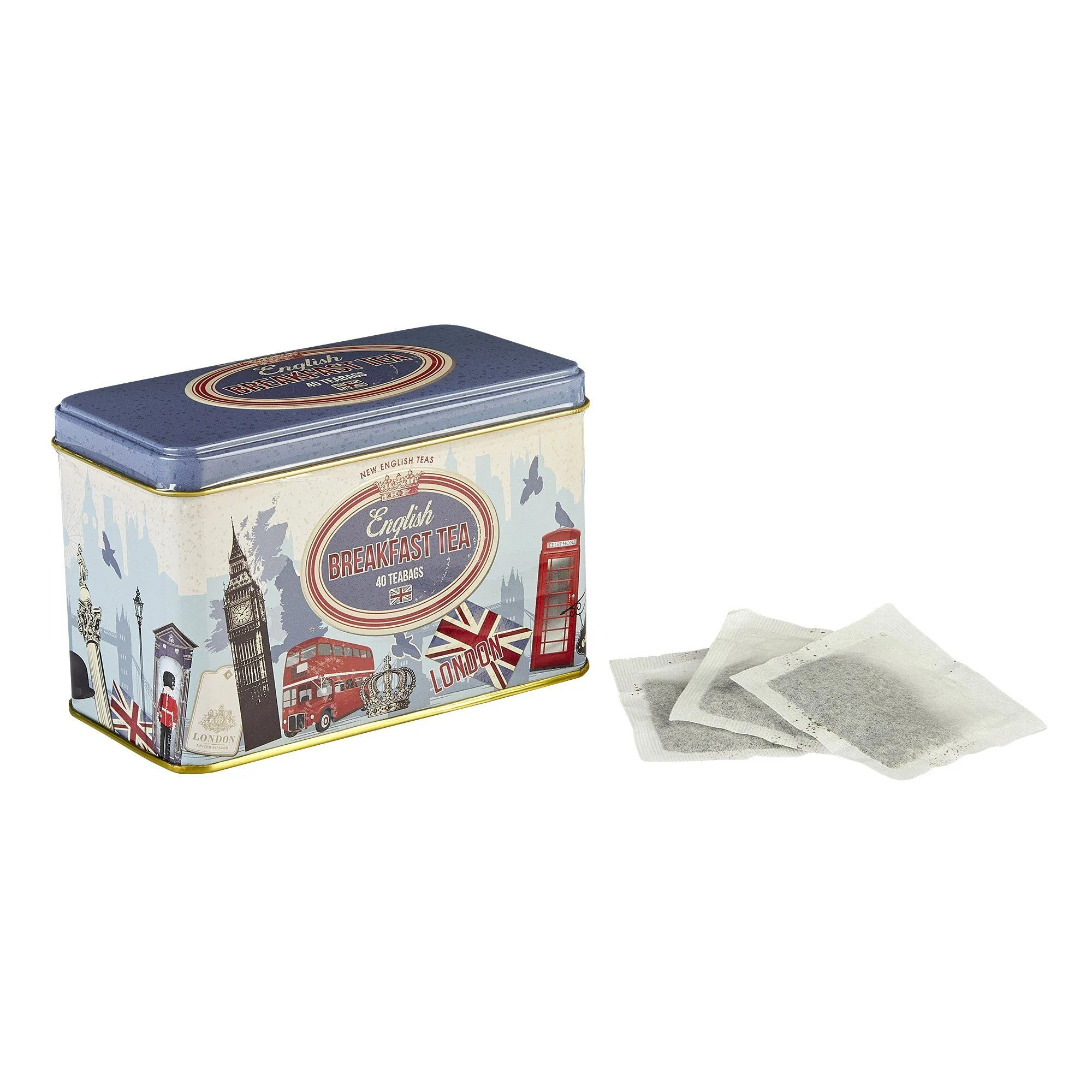 Retro London English Breakfast Tea Tin 40 Teabags