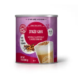 Spiced Chai Tea Latte Beverage Mix - 6 x 1.9 lb Can