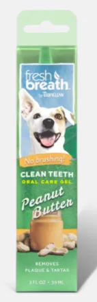 Tropiclean Fresh Breath Oral Care Gel For Dogs Peanut Butter Flavor 59mL