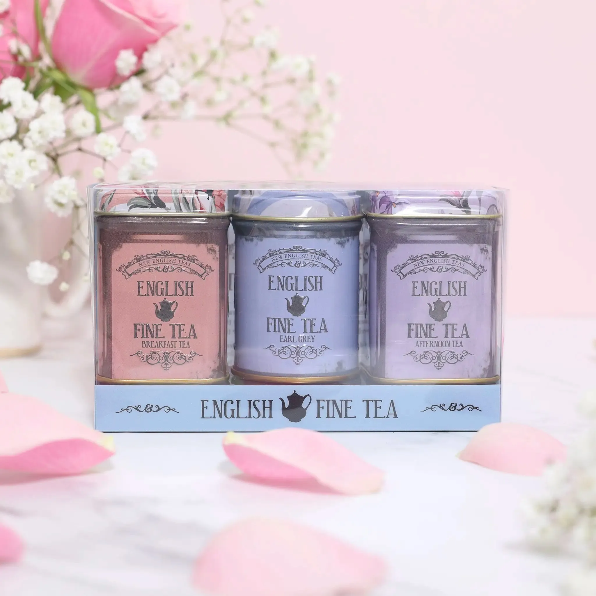 Vintage Floral Mini Tea Tin Gift Set